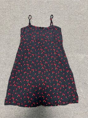 Pavement Girl’s Navy Sundress with Red Cherry Print